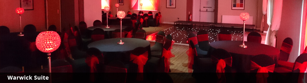 The Warwick Suite Function Room Setup for a Wedding at Sports Connexion Coventry