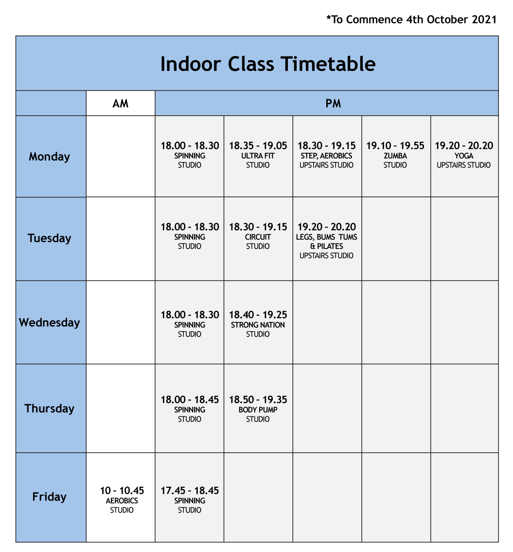 Fitness Classes Timetable at Sports Connexion Coventry & Warwickshire